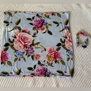 Posh Peanut Country Rose Swaddle and Headband Set